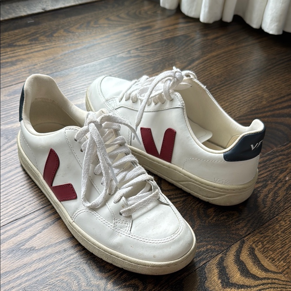 Veja White and Red Sneakers